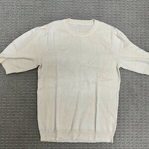 Lightweight Crew Neck Beige Sweater, NWOT - Perfect for Hot Fall Days